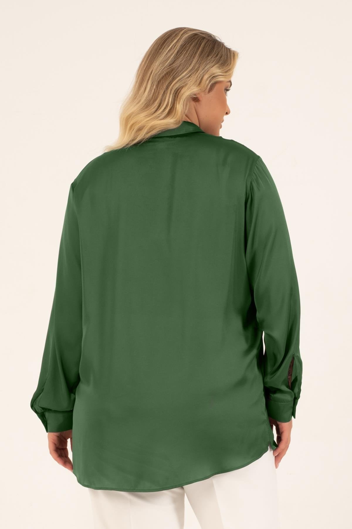 Saten Uzun Kollu Gömlek