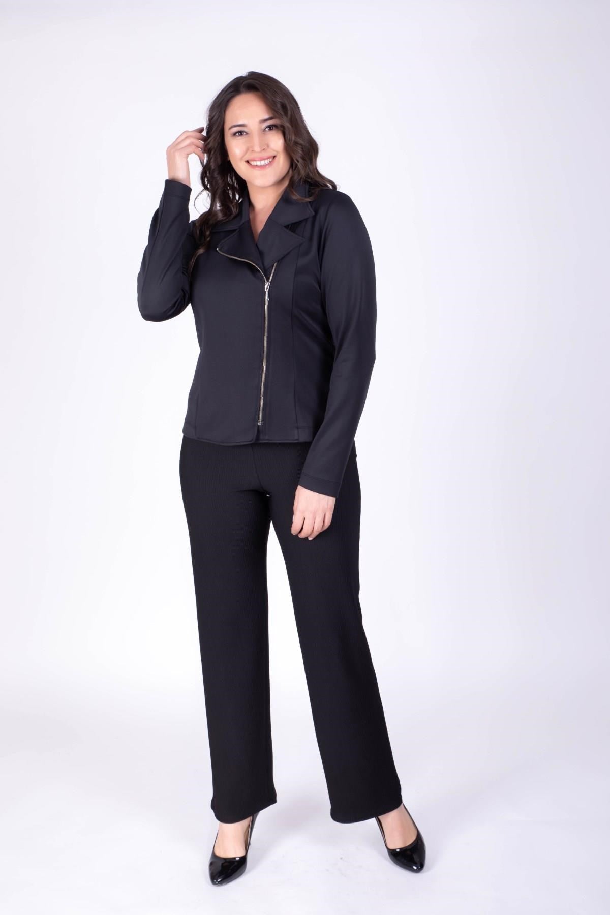 Scuba Kumaş Fermuarlı Motorcu Montu