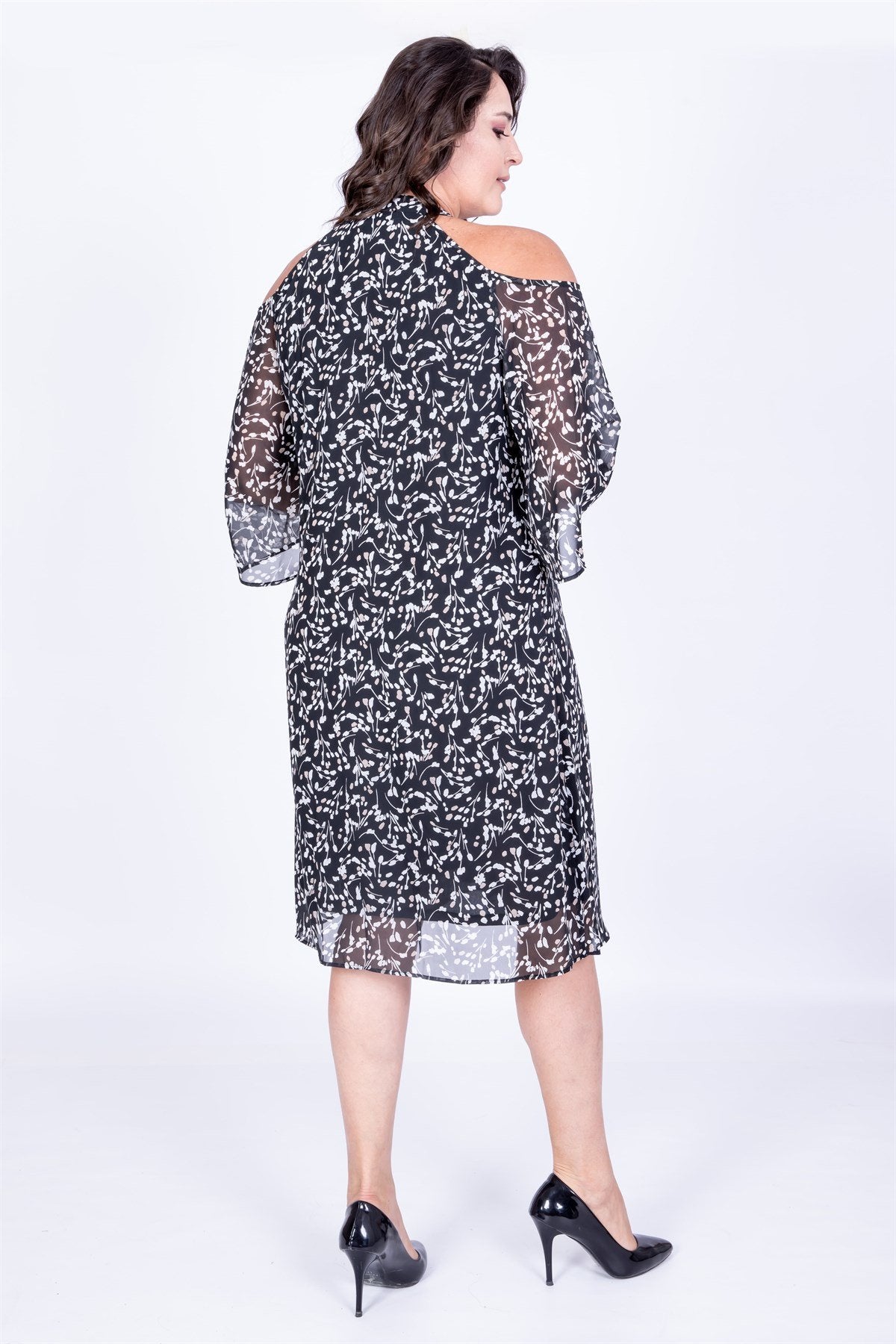 Şifon Bağlama Detaylı Elbise