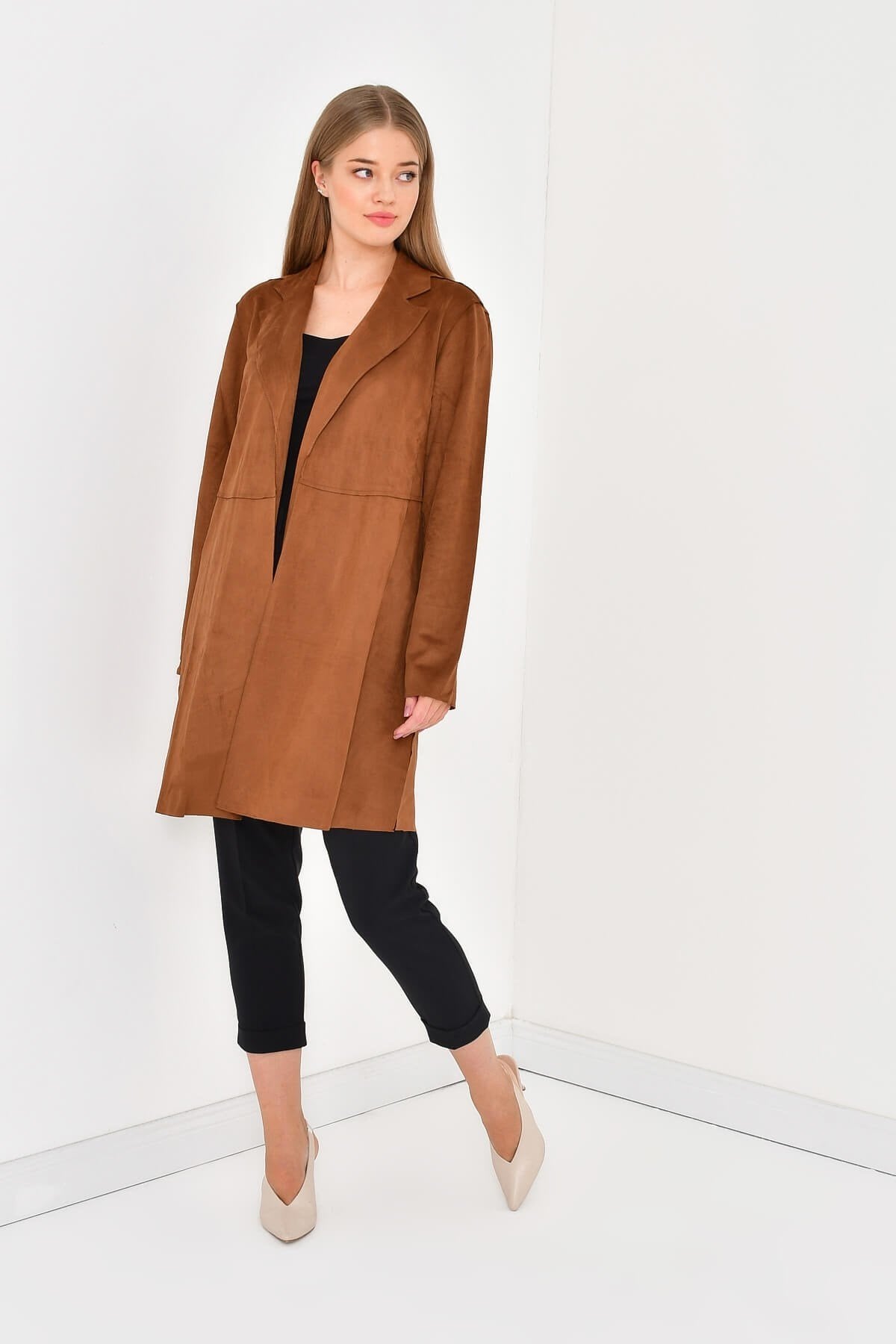 Süet Uzun Ceket