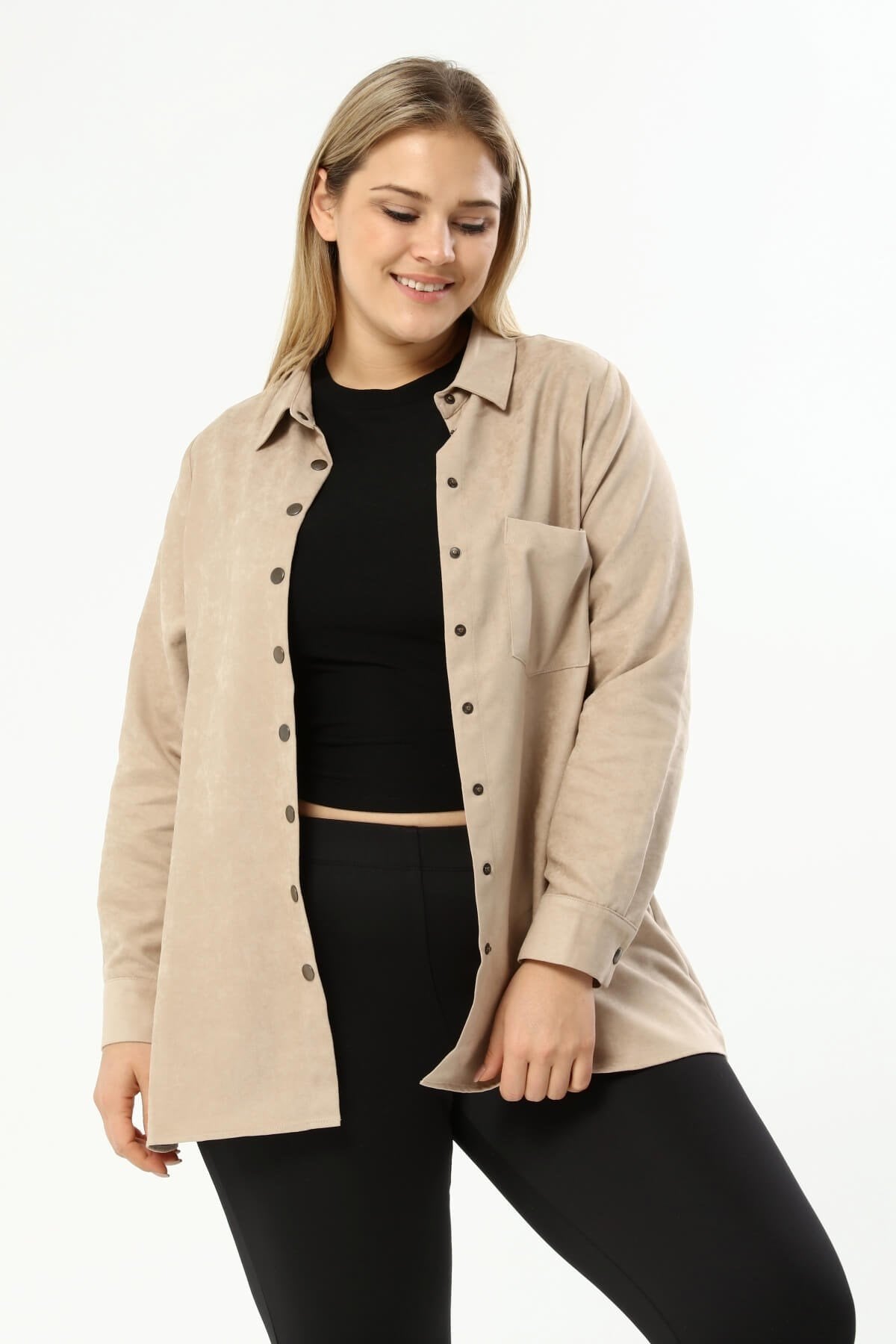 Suni Süet İnce Gömlek Ceket