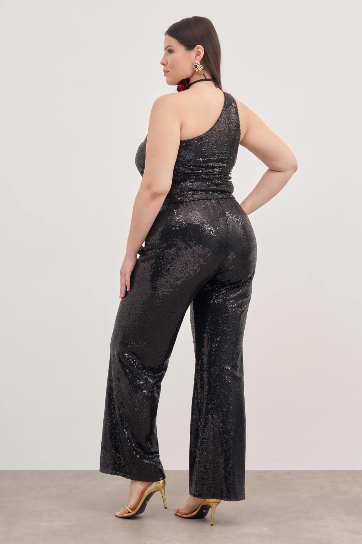 Tek Omuz Astarlı Payetli Top