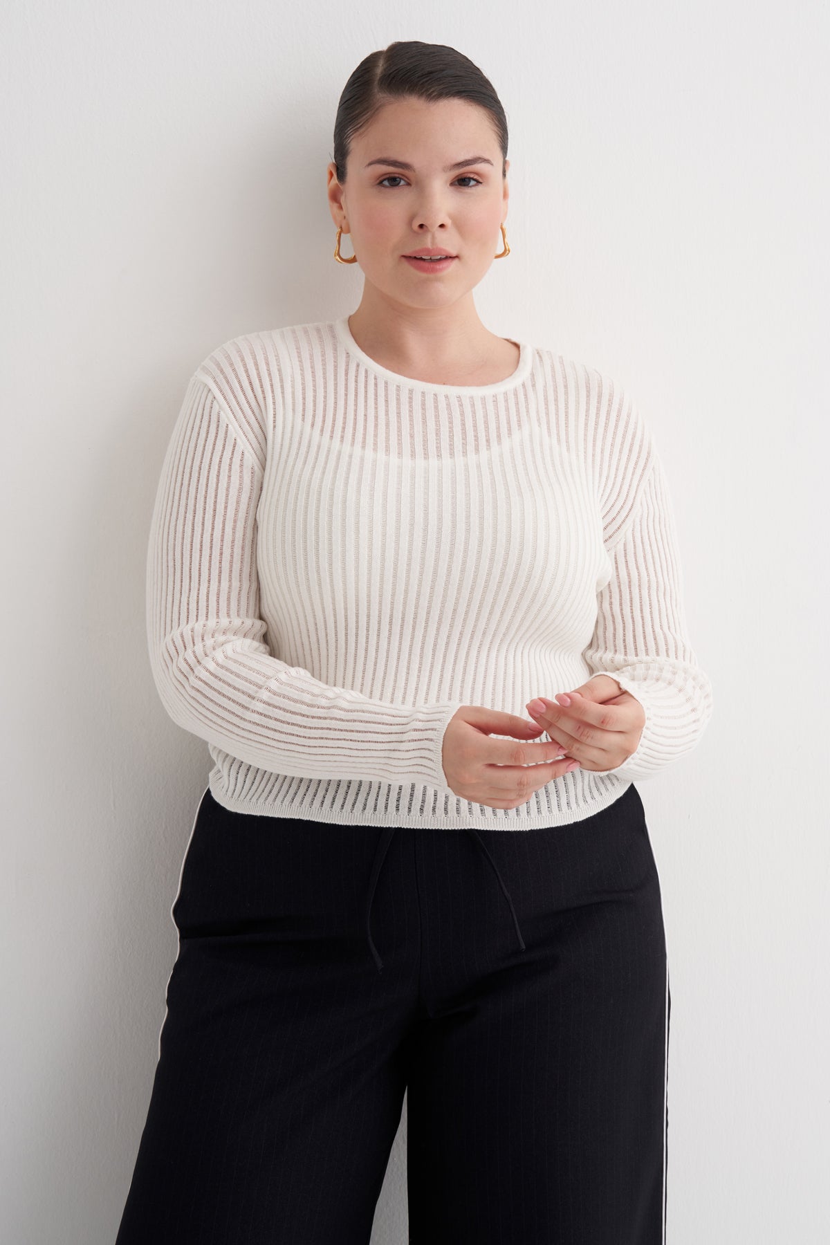 Transparan İnce Triko Bluz