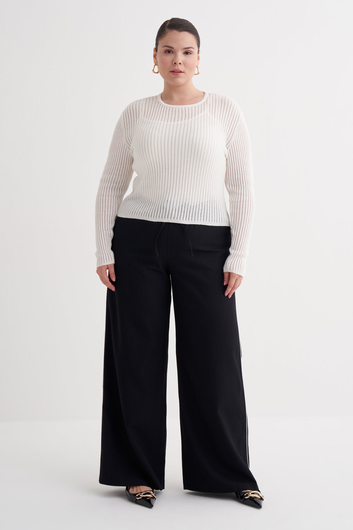 Transparan İnce Triko Bluz