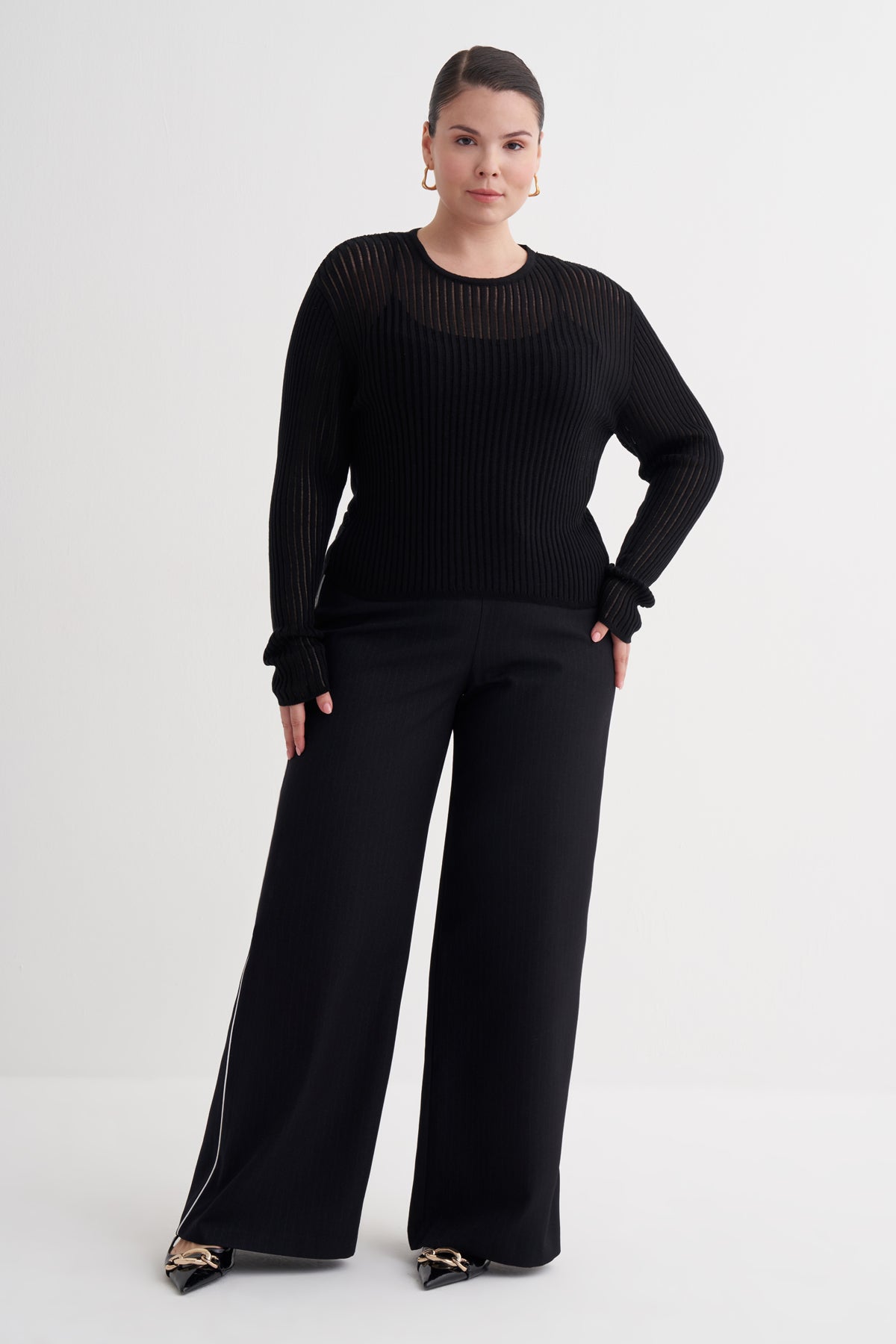 Transparan İnce Triko Bluz