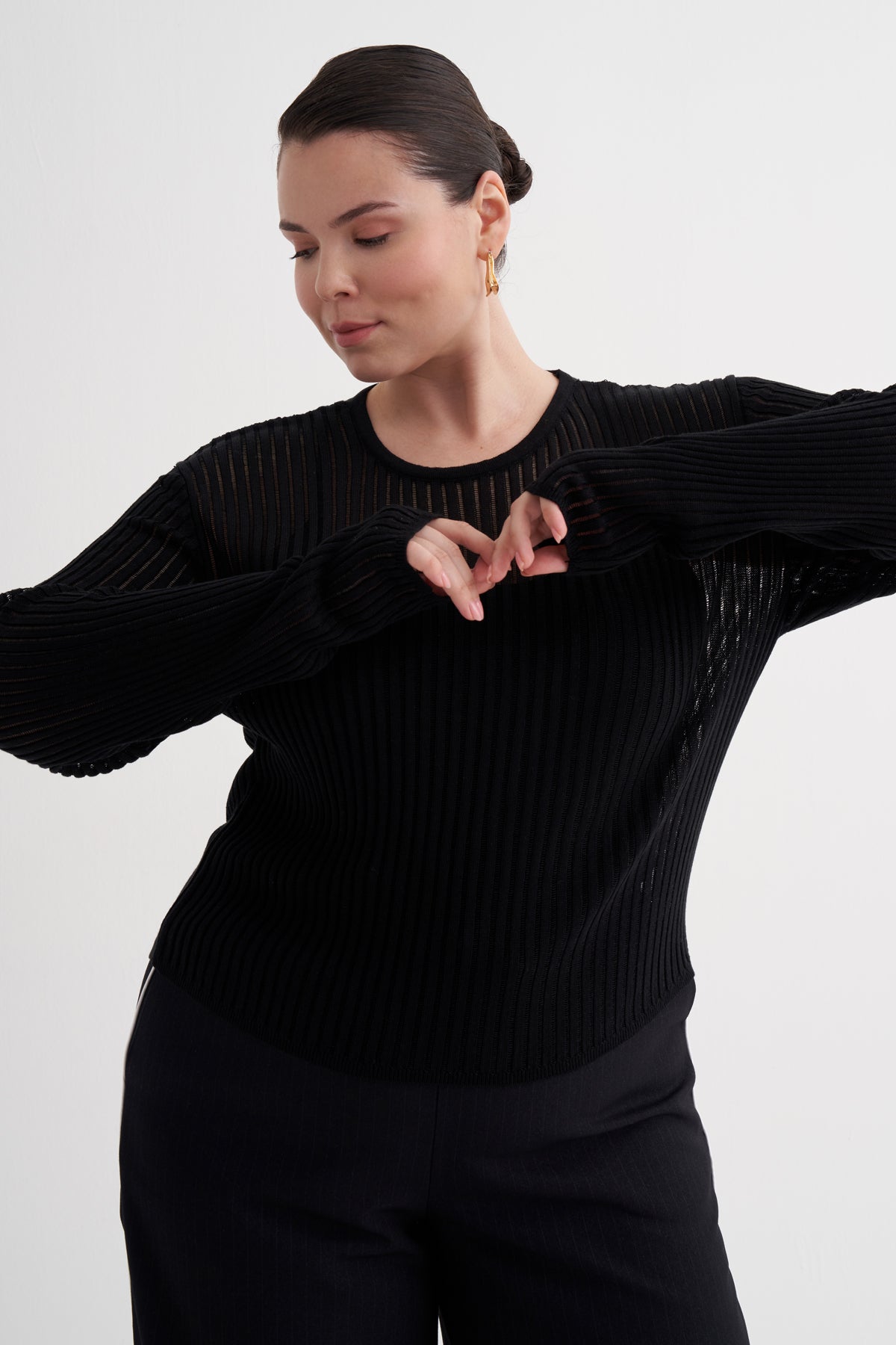 Transparan İnce Triko Bluz