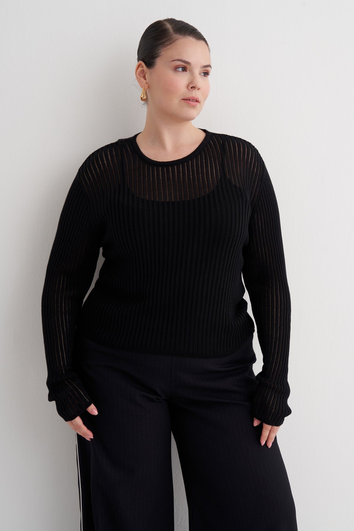 Transparan İnce Triko Bluz