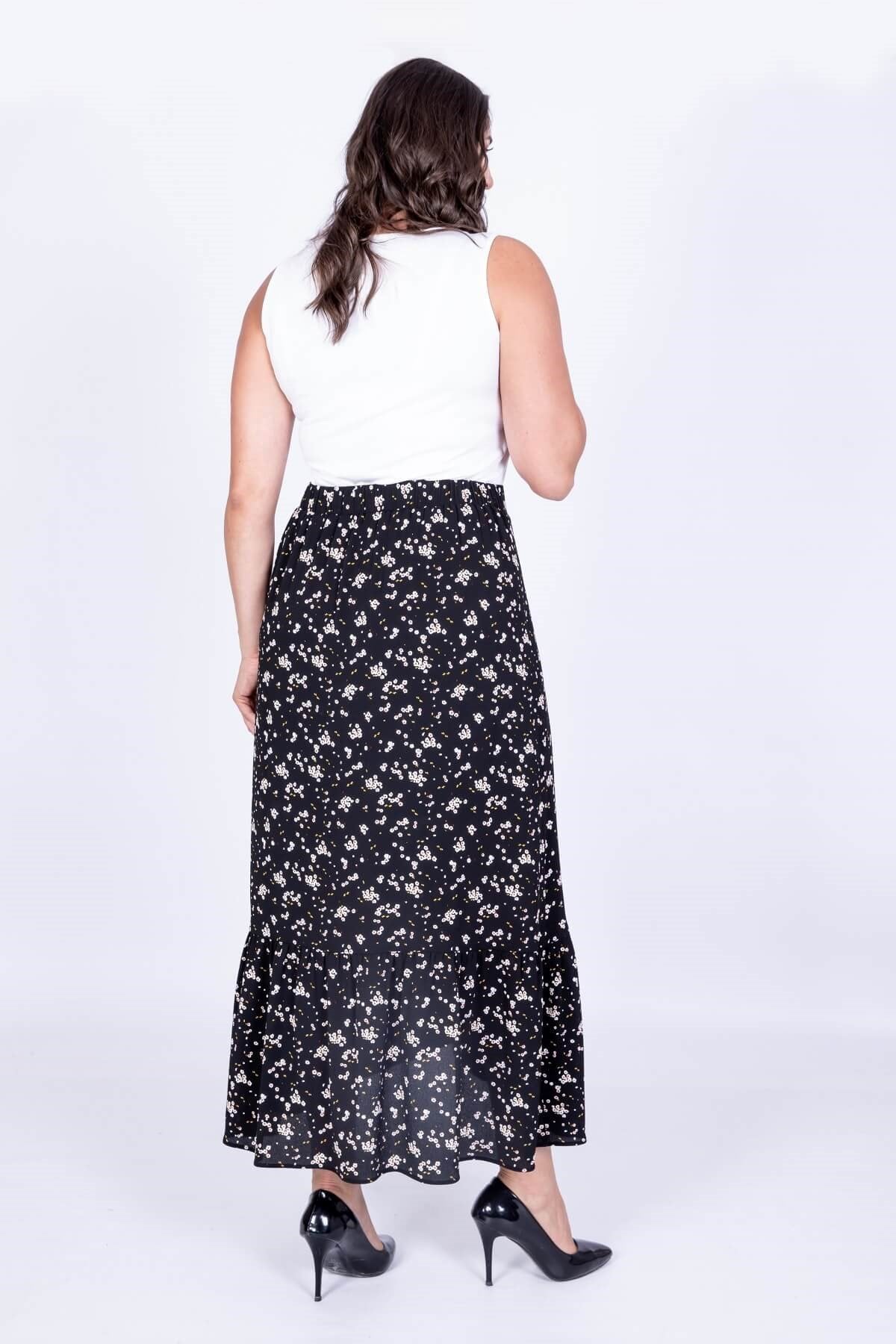 Uzun Fırfır Detaylı Etek