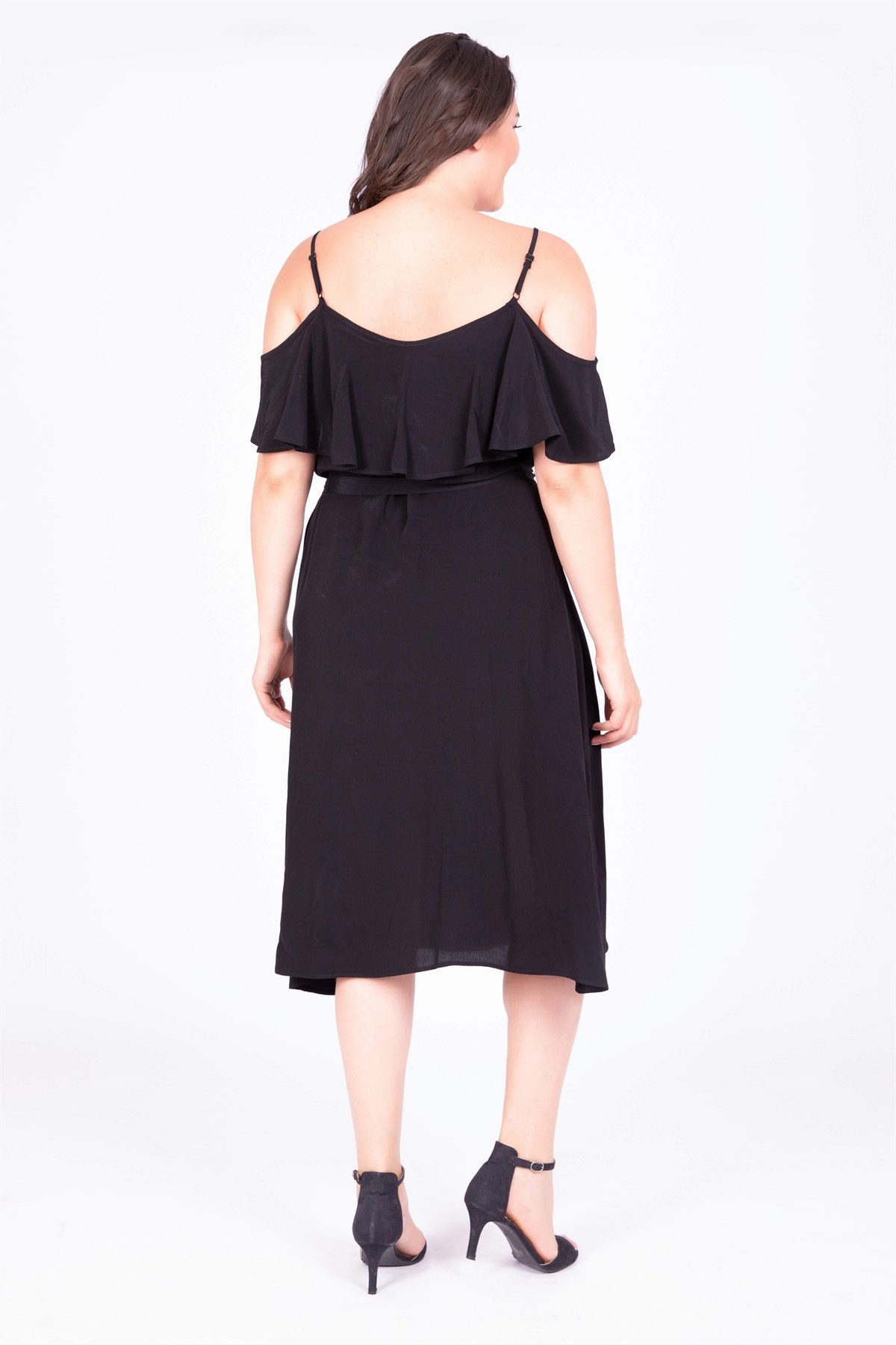 Volanlı Kemerli Elbise