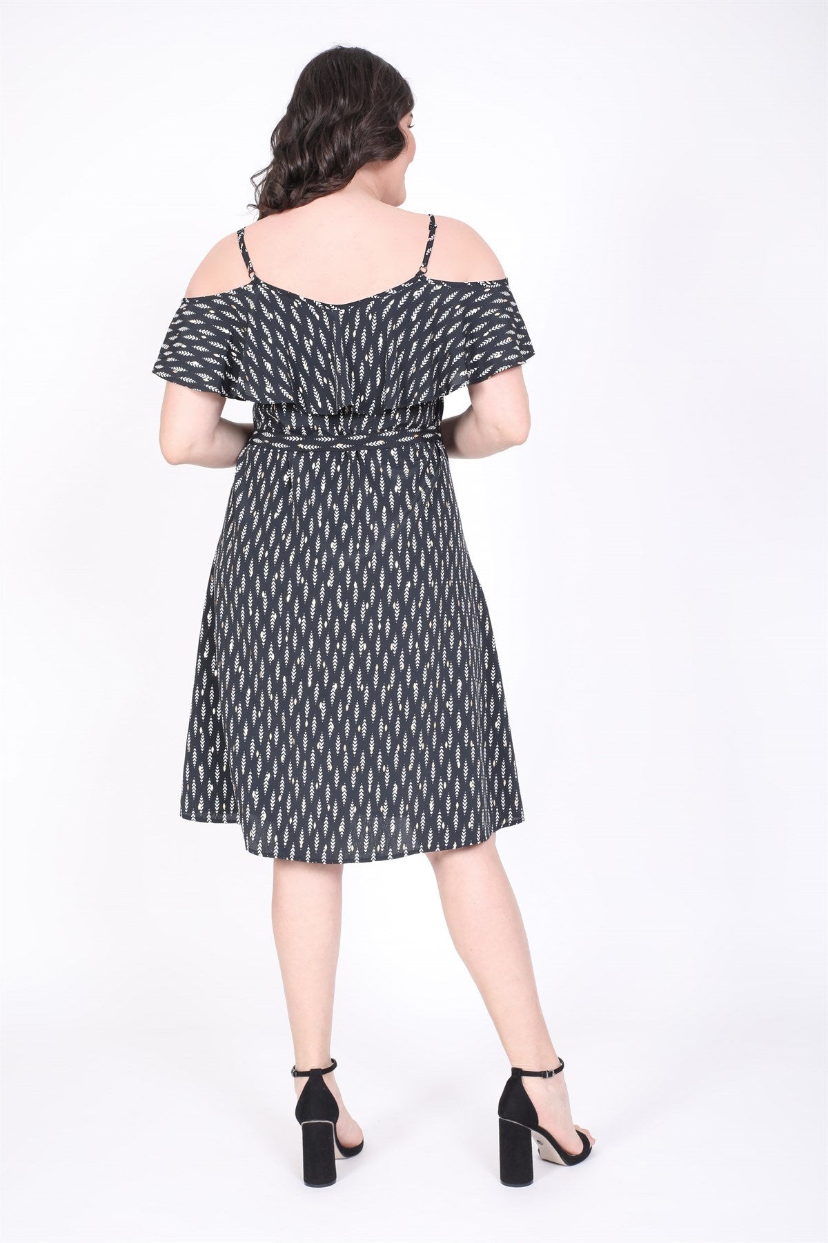 Volanlı Kemerli Elbise