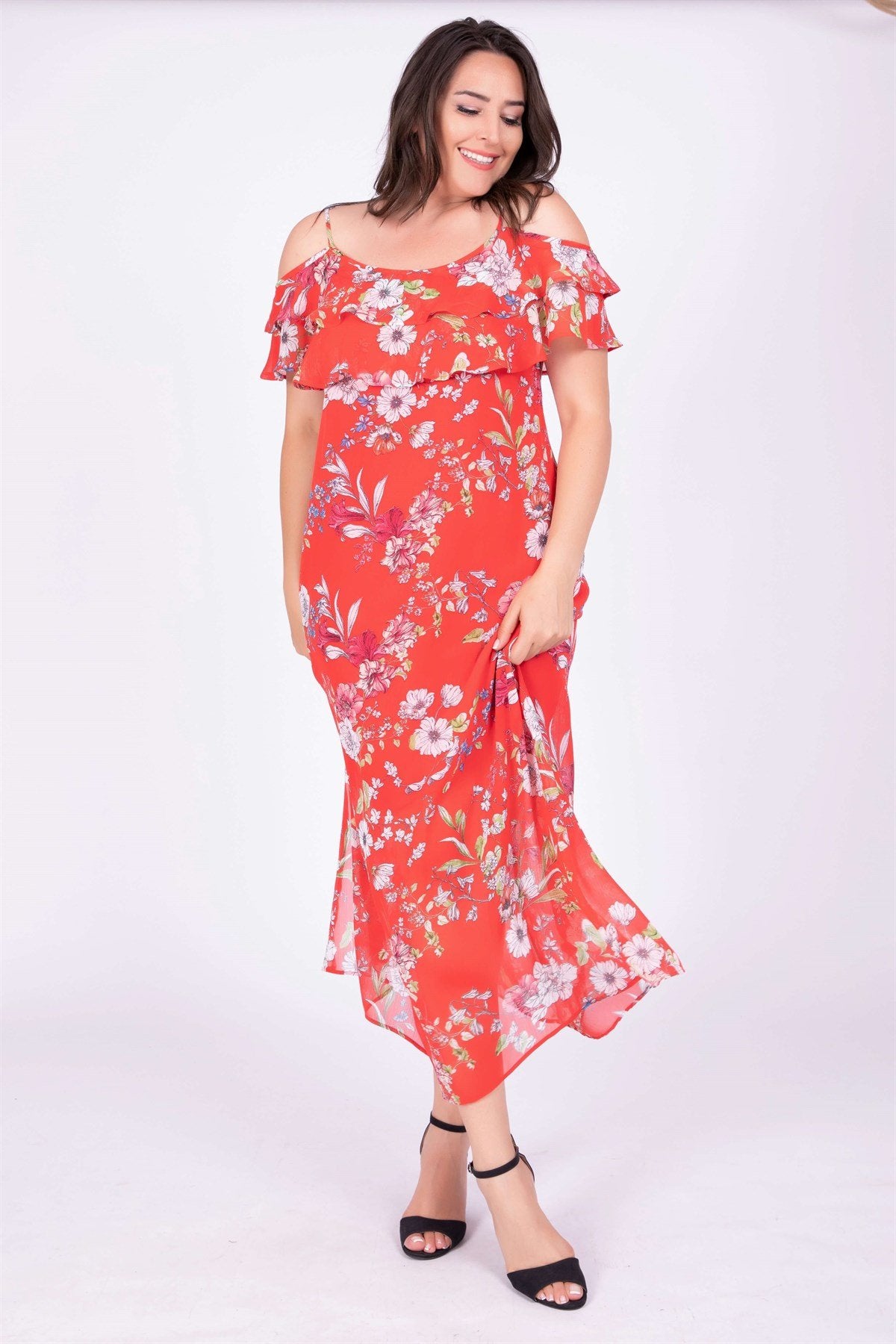 Volanlı Maxi Elbise