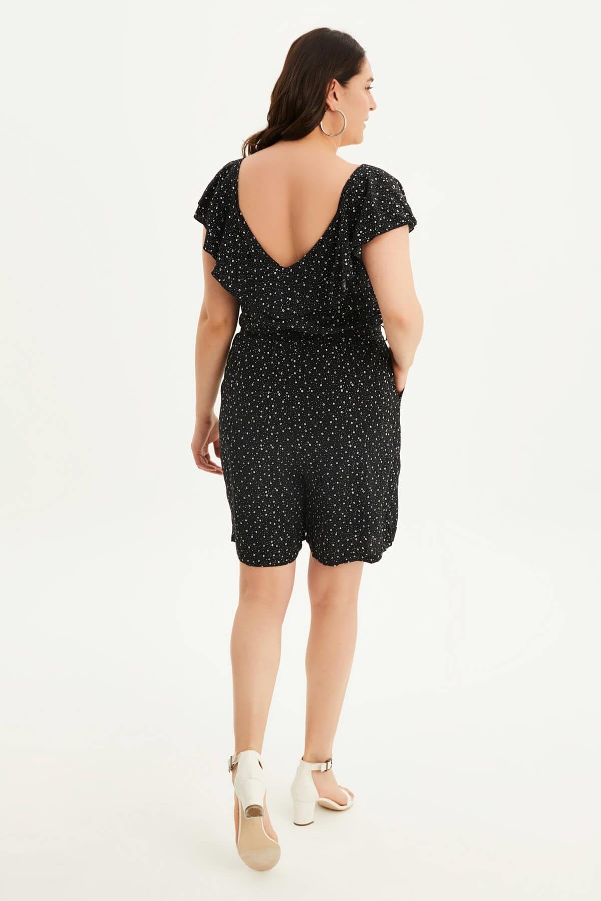 Yakası Volanlı Tulum