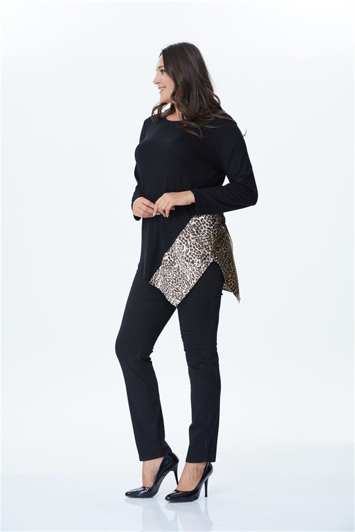 Yırtmaç Detaylı Örme Tunik