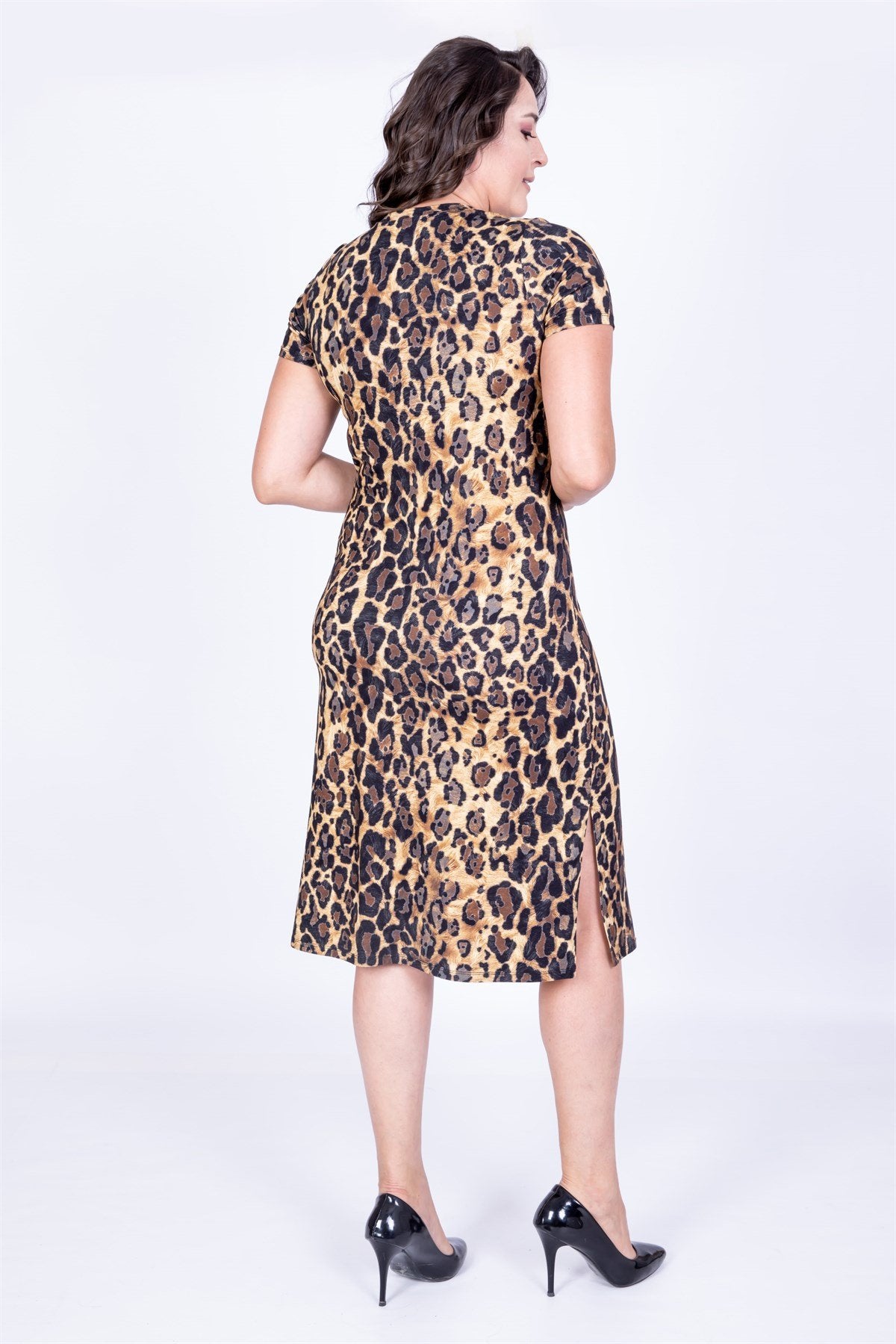 Yırtmaçlı Düz Elbise